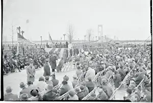 Large Crowd at Bronx Whitestone Bridge Ceremony