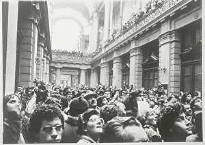 Santiago Prints: Large Crowd Inside Chilean Building