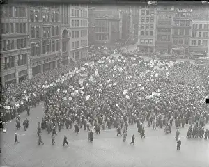 Nonconformity Prints: Large Crowd of Reds with Signs in Union Square