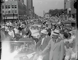 Springfield Prints: Large Crowd Surrounding Adlai Stevenson Motorcade