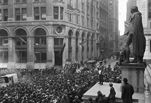 Large Gathering on Wall Street