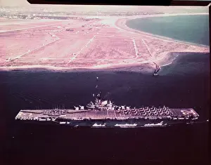 Large Military Vessel in Water
