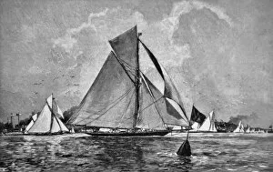 Images Dated 20th December 2017: Large sailboats at sea - 1896