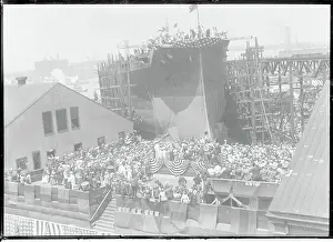 Brooklyn Prints: Large Ship During Christening