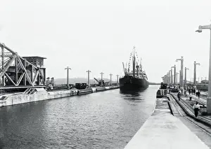Canal Zone Prints: Large Ship in Waters