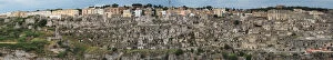 Images Dated 18th August 2016: Large Size Panoramic Of Matera And Its Gravina, With Stone Age Cave Dwellings
