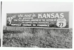 Marysville Prints: Large Welcome Sign to Kansas