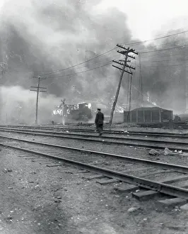 Yard Prints: Largescale Train Yard Fire