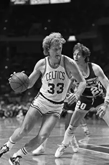 Hartford Prints: Larry Bird Running From Defense