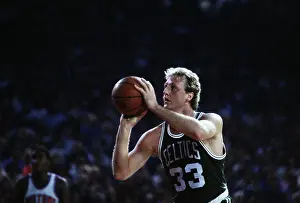 Basketball Prints: Larry Bird Shooting Free Throw