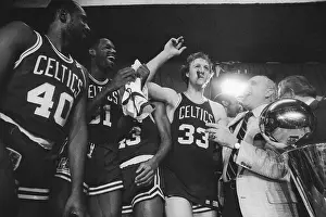 Winning Prints: Larry Bird Smoking Cigar After Victory at the 1981 NBA Championships