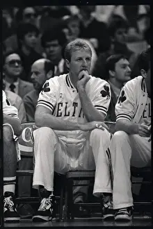 Larry Bird Watching From Bench