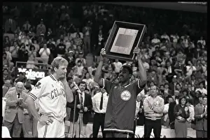 Larry Bird Watching Dr. J Receiving Retirement Honors