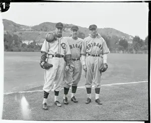 Larry French, Fred Lindstrom, and Charles Grimm Standing Together