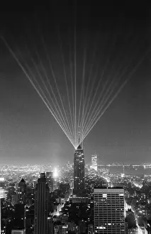 Time Exposure Prints: Laser Lights Atop the Empire State Building