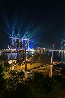 Images Dated 4th April 2013: Laser show at Marina Bay