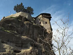 Pinnacle Rock Formation Collection: Lateral View Of The Great Meteoron, Meteora, Greece