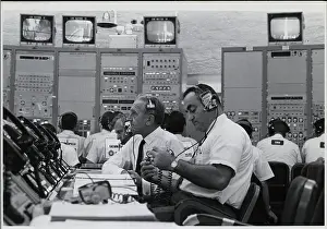 Technician Prints: Launch Director and Others in Command Center