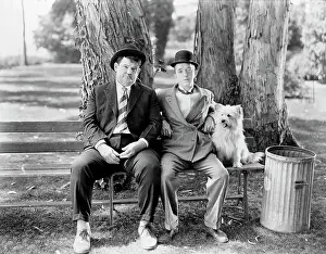 Prints of A scene from the 1928 film Early to Bed Timeless Comedy Icons: Classic Moments from the Legendary Duo: Laurel and Hardy