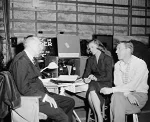 Lauren Bacall Conversing with Colleagues