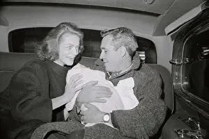 Newborn Prints: Lauren Bacall and Jason Robards Leaving Hospital with Baby Sam Robards