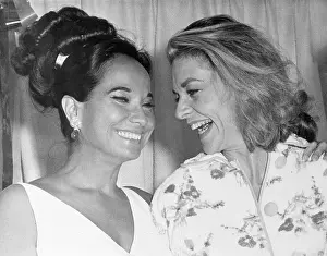 Lauren Bacall Laughing with Merle Oberon