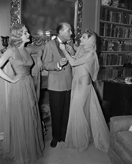 Lauren Bacall with Noel Coward and Claudette Colbert