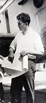 Norfolk Prints: Laurence Gould Looking At Map W/O'Brien