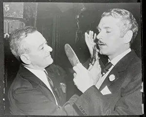 Laurence Olivier Getting Moustache Groomed by William Wyler