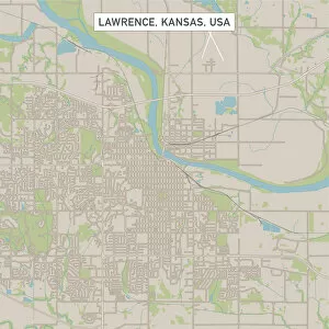 Images Dated 14th July 2018: Lawrence Kansas US City Street Map