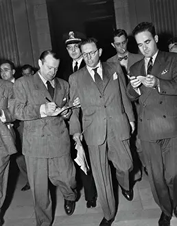 Lawyer Charles J Katz Leaving HUAC Hearing