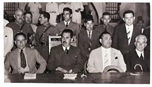 Lazaro Cardenas with Army and Officials