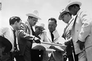Lazaro Cardenas Examines Map