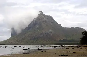 Benelux Prints: Le Morne Braban mountain in teh clouds, UNESCO world heritage, Mauritius