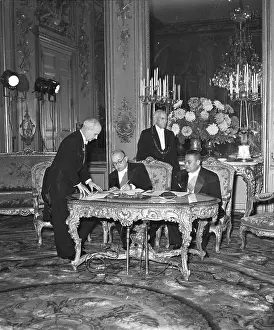 Leaders Signing French-Laotian Treaty