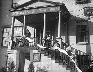 Balcony Prints: League of Women Voters with Petition