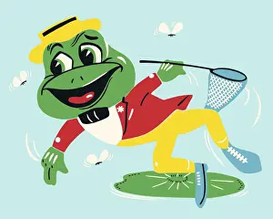 Facial Expre Prints: Leaping Frog Catching Flies