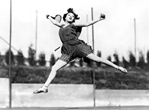One Person Only Prints: Leaping Tennis Woman