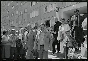 Gdansk Prints: Lech Walesa Leaving With Family and Associates to Meet the Pope