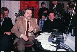 Lech Walesa Listening to Radio
