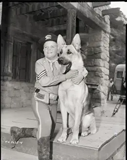 Boy Scouts Prints: Lee Aaker as Scout Hugs Rin Tin Tin