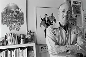 Lee Falk Standing in Front of Painting