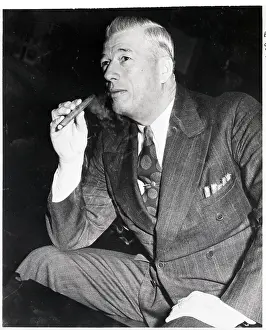 Convention Prints: Lefty Grove In Suit, Smoking Cigar