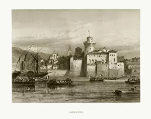 Images Dated 31st January 2018: Leghorn, Italy Victorian Engraving, Circa 1865