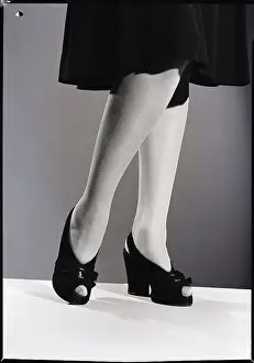 Hosiery Prints: Legs and Shoes of Woman