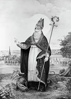 Staff Prints: Full Length Illus. Of St. Patrick