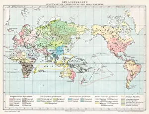 Iran Collection: Lenguages of the world map 1895