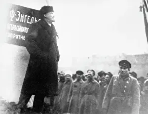 Presentation Prints: Lenin Addressing Crowd From Platform