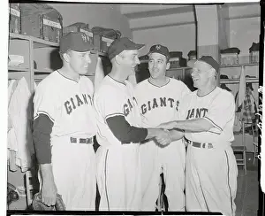 Leo Durocher and Players in Lockeroom