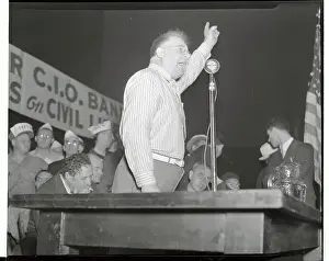 Leo Krzycki Speaking with Arm Raised